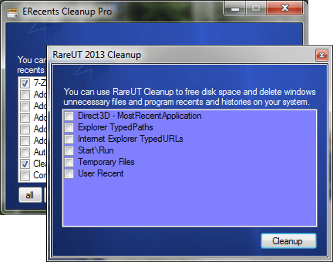 تصویری از نرم‌افزار Rareut Cleanup